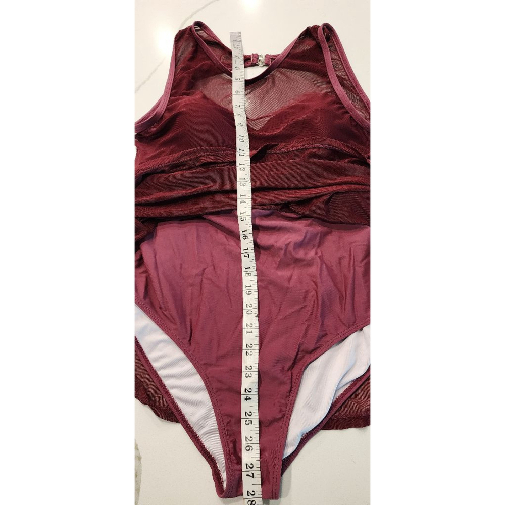 Torrid Underwire Long Mesh Overlay Swim Dress With Brief Violet XL - Picture 8 of 11